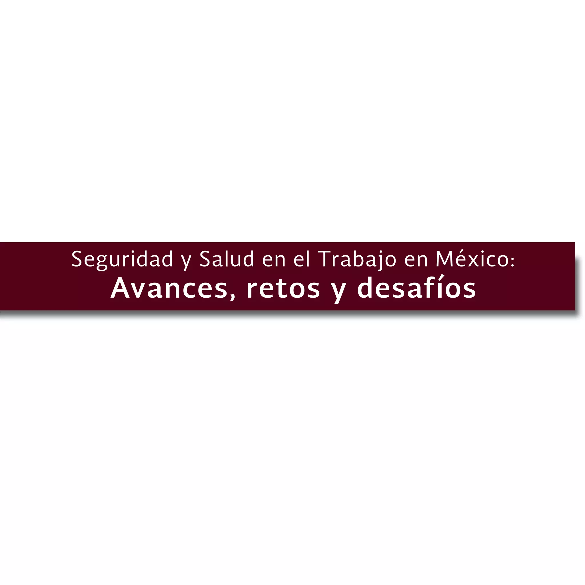 Seguridad y Salud en el Trabajo en México:
Avances, retos y desafíos
 