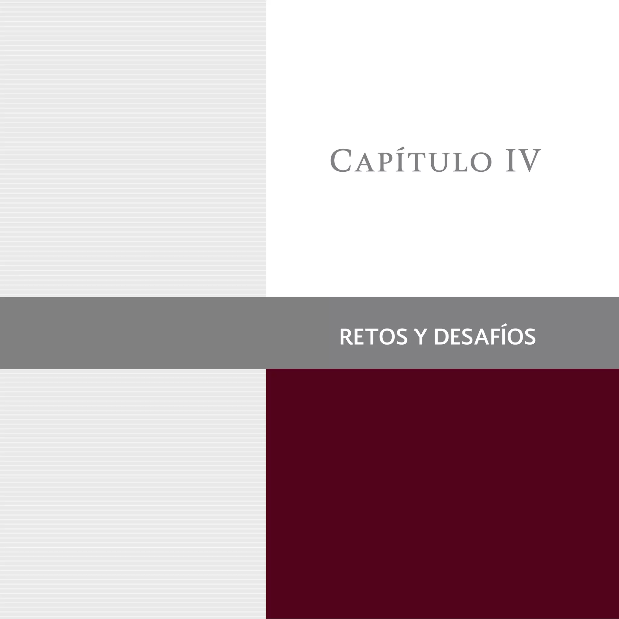 Capítulo IV
RETOS Y DESAFÍOS
 