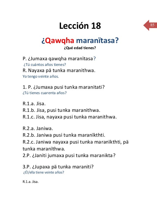 Manual intensivo de Aymara