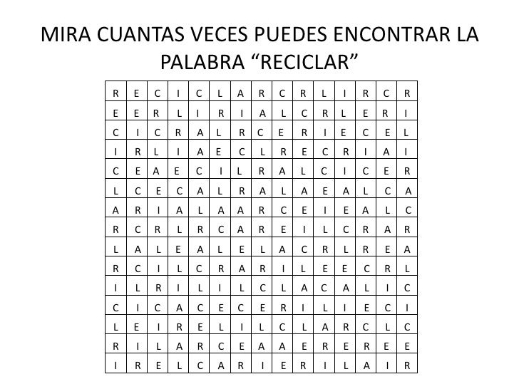 ejercicios de reciclaje para niños