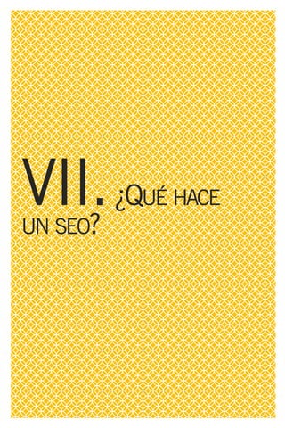 VII. ¿Q
   ?
UN SEO
         UÉ HACE
 