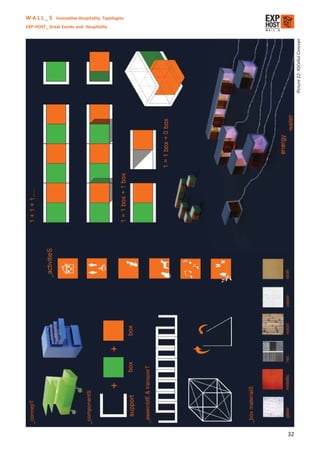 W A L L _ S Innovative Hospitality Typologies
EXP-HOST_ Great Events and Hospitality




                                                     Picture 22: XSCellul Concept




                                                32
 