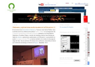 Buenas prácticas

•  Cultura audiovisual (canales de
televisión)

30

 