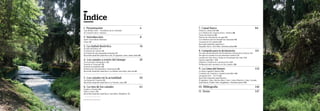 5
7. Canal Surco							84
Historia y desarrollo 84	
La Comisión de Usuarios Surco-Huatica 86
Tareas de limpieza 90
Plantas de tratamiento de agua 92
La Comisión ante los fenómenos naturales 94
Usuarios de la Comisión 95
Recorrido visual del canal Surco:
Surquillo, Surco, Chorrillos, Desembocadura 98
8. Campaña para la declaratoria				 110
Por qué una declaración de Patrimonio Cultural de la Nación 111
Por qué los canales son una herencia valiosa 111
Canales de vida: flora y fauna en los parques de Lima 114
Tramos sugeridos 116
Difusión y medios de comunicación 118
Problemas más comunes con los canales 120
9. La Lima del futuro					 124
La Nueva Agenda Urbana 124
Comisión de Usuarios y ciudad sostenible 125
Limapolis 2017 – PUCP 127
Recorrido visual del canal Huatica:
El Agustino, Lima-Barrios Altos, Lima-Centro Histórico, Lima-Cercado,
Jesús María, Pueblo Libre, Magdalena, Desembocadura 130
	
10. Bibliografía						146
	
11. Notas								147
Índice
1. Presentación						6
Luis Molina Arles - Presidente de la Comisión
de Usuarios Surco-Huatica
2. Introducción						8
Javier Lizarzaburu Montani
Cifras 10
							
3. La ciudad desértica					16
El valle del Rímac 17	
El sistema de canales 18
Los inicios de una expansión territorial 19
Recorrido visual del canal Surco:Ate, El Agustino, Lima, Santa Anita 20
4. Los canales a través del tiempo 		 28
En el periodo Prehispánico 29
Durante el Virreinato 35
Durante la República 38
Herencia de conocimiento e innovación 40
Recorrido visual del canal Surco: La Molina, San Borja, San Luis 42
5. Los canales en la actualidad		 50
Las Juntas de Usuarios 53
Recorrido visual del canal Surco: La Victoria, Lince 56
6. La ruta de los canales				 62
Huadca o Huatica 63
Sullco o Surco 70
Recorrido visual del canal Surco: San Isidro, Miraflores 72
Bocatoma del canal Surco.
 