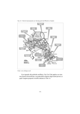 Fig. 6.3 - Punti di stazionamento car sharing gestiti da WhizzGo a Camden




Fonte: www.whizzgo.co.uk


      Con riguardo alle politiche tariffarie, City Car Club applica un siste-
   ma di prezzi diversificato a seconda delle esigenze degli utenti privati, ai
   quali vengono proposte le tariffe indicate in Tab. 6.1.




                                           154
 