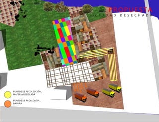 PLAZA _   P R O P U ES TA
                                           A LA   C I U D A D    D E S E C H A D A




PUNTOS DE RECOLECCIÓN_
MATERIA RECICLADAOLE C C ION_
 P UNT OS DE R E C
 MAT E R IA R E C IC LADA
PUNTOS DE RCOLECCIÓN_
BASURA
 P UNT OS DE R E C OLE C C ION_ BAS UR A
 