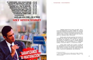 Contrapublicidad :: ConsumeHastaMorir   Contrapublicidad :: ConsumeHastaMorir




                                                            Gadgets electrónicos llenos de gigas, repro-
                                                    ductores-grabadores de códecs MPEG con ranuras
                                                    multi-card, aparatos de telecomunicación con conexión
                                                    inalámbrica a través de novedosos protocolos infor-
                                                    máticos; todo un amplio mapa de bienes de consumo
                                                    para una insaciable clase media global.

                                                           Buena parte de esos aparatos terminarán en
                                                    montañas de trocitos de metal y plástico muy cerca
                                                    de quienes los produjeron: el 70% de los residuos
                                                    tecnológicos mundiales se tratan en países asiáticos
                                                    porque separar los componentes de un ordenador
                                                    cuesta 14 euros en EEUU y 1,4 euros en la India1.

                                                            China, India o Corea, por lo tanto, no sólo se
                                                    han especializado en hacer más barata la producción,
                                                    sino también en hacer más barata la eliminación de
                                                    esos mismos productos que en los países del Norte
                                                    duran lo que dura la satisfacción de comprarlos.



                                                    1. Informe del Programa de las Unidas para el Medio Ambiente,
                                                    citado en “El vertedero electrónico de Occidente”, Público, 11 de
                                                    octubre de 2008.
                                                                                                                      
 