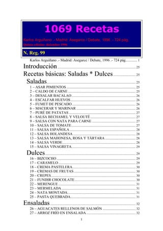 1069 Recetas
Karlos Arguiñano .- Madrid: Asegarce / Debate, 1996 .- 724 pág.
Quinta edición: diciembre 1996

N. Reg. 99
Ka...