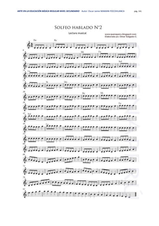 ARTE EN LA EDUCACIÓN BÁSICA REGULAR NIVEL SECUNDARIO Autor: Oscar Jaime MAMANI POCOHUANCA pág. 141
 