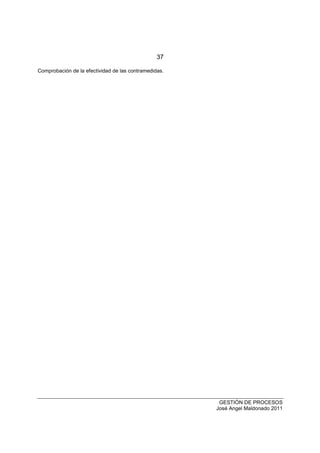 37
GESTIÓN DE PROCESOS
José Angel Maldonado 2011
Comprobación de la efectividad de las contramedidas.
 