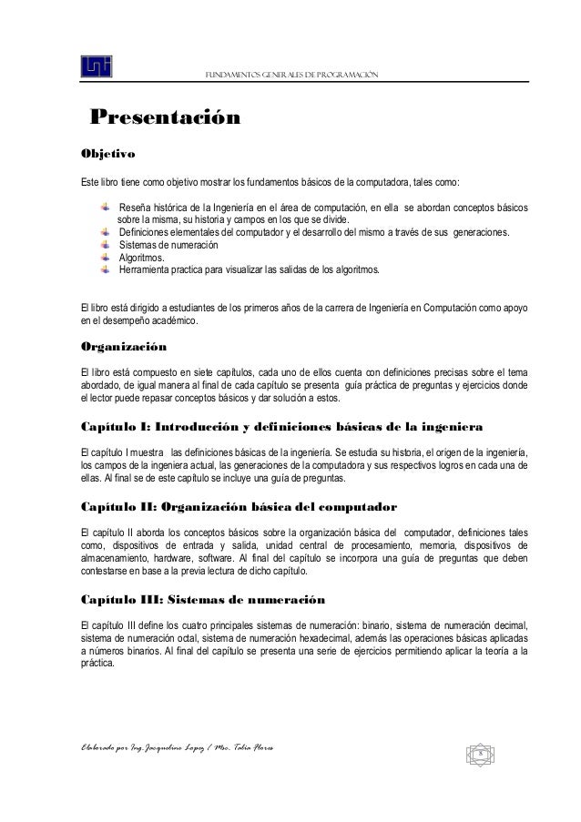 Libro De Introduccion A La Ingenieria En Computacion 2012
