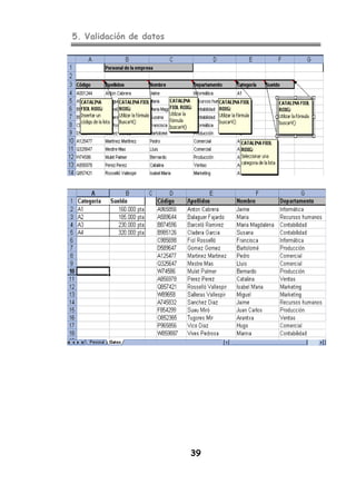 5. Validación de datos
39
 