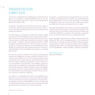Equidad territorial en Medellín - la Empresa de Desarrollo Urbano EDU como motor de la transformación urbana