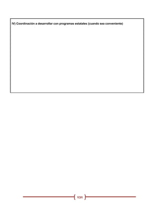 IV) Coordinación a desarrollar con programas estatales (cuando sea conveniente)




                                              131
 