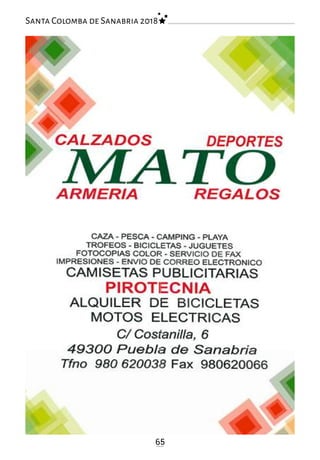 65
Santa Colomba de Sanabria 2018
 