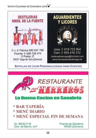 68
Santa Colomba de Sanabria 2018
Botellas de Licor Personalizadas para Eventos
 