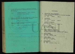 Si a la energía que consumimos le aplicamos
(precio por cada Kw-hr), obtenemos el precio de la ener
gía consumida.
Precio = (energía consumida) x $0.70 (tarifa)
= 238 Kw-hr x $ 0.70/Kw-hr
= $ 166.6
Ahora, a este precio hay que c a l c u l é el 10^% qu¡ corres
ponde al impuesto de electrificación (federal).
$ 166.6 x 0.1 = 16.60
Ahora, si se suma el precio de la energía consumida al
impuesto de electrificación:
Costo = precio de la energía consumida + impuesto
= $ 1 6 6 . 6 + $ 1 6 . 6 0
= $ 183.26
BIBLIOGRAFÍA.
1. ELECTRICIDAD BÁSICA PROGRAMADA
c o ^ u I Z ' v T ^ * E l é C t r Í
~ * * Instituto TecnolSgi-
E
<*. 1975 L I M Ü S A M é x i c o <
2. ELECTRONICA.
John D. Ryder.
Ed. 1962 Aguilar Madrid.
3. ELECTRONICA ELEMENTAL.
Howard H. Gerrish.
M . 1971 L I M U S A w U e y ^ s > a
4. FÍSICA AL DÍA.
Arturo Pérez y Juárez.
Ed. 1972 Me Graw- Hill
5. FÍSICA FUNDAMENTOS Y FRONTERAS.
Robert Stollberg-Fait Fitch Hill.
Ed. 1975 Publicaciones Culturales S.A. México.
6. FÍSICA GENERAL.
Alvarenga - Máximo.
Ed. 1976 Tec-Cien, LTDA
7. FÍSICA GENERAL.
Carel W. Van Der Merwe.
Ed. 1973 Me Graw- Hill
8. FÍSICA MODERNA.
H.E. White.
Ed. 1965 Montañer y Simón, S.A.
 