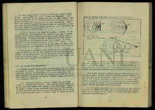 El oído humano puede escuchar sonidos que varían desde
JO eos hasta 20000 cps (cps = ciclos por segundo). Este
valor da unaldea de lo sensible que es el oído humano, pues
percibe sonidos desde muy baja frecuencia hasta sonidos que pro
ducen una^sensación dolorosa por su alta frecuencia Cabe
mencionar que los límites de audibilidad se referen al
tura del sonido, no a su fuerza, es decir, a la frecuencia de
las ondas y no a su amplitud.
Cuando se grita en un juego de béisbol o fútbol se ne-
cesita energía para producir los sonidos, tal como s g a s t a
energía para correr, patear una pelota, pero gritar agota
por sí mismo. ¿Cuánta energía se emplea en un buen grito?
los científicos han encontrado que con un grjto, se lanza
energía con una potencia de unos 0.001 (10 ) watts. .Con
esta proporcion se necesitaría estar gritando sin parar unas
25,000 personas para mantener encendido un foco de 25 watts.
Conociendo la potencia relacionada c o n
. e
V 0
" 1
^ 5
^ -
firma el hecho de que el oído humano es un instrumento admi-
r a r e La potencia sonora de un cuchicheo es la millonésima
p a r t e ' d e ^ e un grito. Es tan sensible el oído humano que
puede percibir incluso los murmullos.
2-6 LOS ESTAMPIDOS SUPERSONICOS.
Cuando un avión vuela sobre un observador que lo contem
ola desde el suelo. Si viaja a mayor velocidad que la velo-
cidad del sonido, el observador no lo oye acercarse sino -
hasta después de que el avión ha pasado por encuna de su ca-
beza empieza a percibir el sonido, después llegan dos violen
tos estampidos sónicos.
Los estampidos sónicos ocurren siempre que un avión
"rompe la barrera del sonido». Esta barrera esta tomada co-
mo lfvelocidad límite del sonido, o sea 340 m/seg. Cuando
el avión se mueve a una velocidad mayor que la del sonido,
se está moviendo más aprisa que la perturbaron que se crea
Así la perturbación sigue al avión y toma la forma del varias
ondas de choque, tal como se muestra en la figura 3.
Fig. 3.
Las ondas de choque son producidas por la compresión
del aire que está en la punta del avión, mientras el de la
yp^a c a U i a enxdxecido. £siu sucede por muy aerodinámica
que pueda ser su estructura. Las perturbaciones en los e x -
tremos son del mismo género que las perturbaciones sonoras.
Como regla general, siempre que el avión viaje a una ve
locidad mayor a la del sonido, el avión viajará delante de ~~
esa onda que él mismo produce, figuras 3b y 3c. Es por esto
que en los aviones modernos, primero se ve el cuerpo del
avión, y después se escucha el sonido que él mismo produce.
Si el cuerpo no viaja a la velocidad del sonido, viajará
dentro de la onda producida, figura 3a.
La velocidad supersónica de los aviones es muy común ex
presarla en númeAOA di Mac/t, que es la relación que existe ~
entre la velocidad de un cuerpo y la velocidad del sonido.
Expresado matemáticamente:
 
