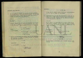 PROBLEMAS PARA ANALIZAR.
1 - En un estadio de fútbol, se escucha el alto
aue se encuentra a 180 m de un aficionado. Si la tempe
ratura es de 25°C, ¿cuál será el tiempo que tarda en
llegar el sonido del alto parlante?
Datos:
d= 180 m
t= 25°C
Además, sabemos que el sonido ti itransmite en él aire
v que (de la tabla 1), la velocidad en el aire a 0 C
L de 331 m/seg. Ahora podemos utilizar la ecuación:
V = v0 + lj>t
donde * = °-6 1
™/se<
3°C
y sustituyendo ^ = 3 3 i m / s e g + Q > 6 1 m / s e g oC (25°C)
= 331 m/seg + 15.25 m/seg
= 346.25 m/seg
que es la velocidad del sonido, que al ser constante
con respecto al tiempo, se puede utilizar la formula
de velocidad constante:
v = d/t
despejando d = vt
v sustituyendo
t = d/v
180 m
346.25 m/seg
obtenemos:
t = 0.5198 seg
O sea, que el sonido tarda 0.5198 seg o aproximadamen-
te 0.52 seg en llegar al aficionado.
2.- Suponiendo que las vías del ferrocarril fueran de una
sola pieza, ¿cuál será la distancia que recorrería el
sonido en 20 seg? Suponer que las vías son de acero
y la temperatura es de 20°C.
Solución:
De la tabla 1, la velocidad en el acero a 20°C es de
4990 m/seg, y además, tenemos como dato que el tiempo
es de 20 seg, por lo que utilizando la fófmula de velo
cidad constante:
v = d/t
despejando d = vt
sustituyendo = 4990 m/seg (20 seg)
obtenemos = 99,800 m
Transformando la distnacia a kilómetros:
d = 99800 m
1000 m/Km
= 99.8 Km
De esta manera encontramos que el sonido recorre casi
100 Km.
 