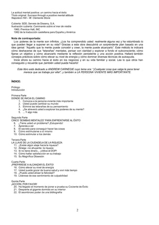 LA ACTITUD MENTAL POSITIVA Un camino hacia el éxito NAPOLEÓN HILL W. CLEMENT STONE, subido por el Coach YLICH TARAZONA