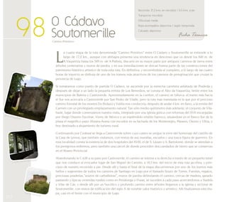 Iglesia de Soutomerille 
212 
Ficha Técnica 
O Cádavo 
Soutomerille 
-Camino Primitivo- 98 
Recorrido: 17,2 kms. en microbús / 6,5 kms. a pie 
Transporte: microbús 
Dificultad: media 
Ropa aconsejable: deportiva / según temporada 
Calzado: deportivo 
La cuarta etapa de la ruta denominada “Camino Primitivo” entre O Cádavo y Soutomerille se extiende a lo 
largo de 17,2 km., aunque con altibajos presenta una tendencia en descenso que va desde los 840 m. de 
A Vaqueriza hasta los 509 m. de A Pallota, discurre en su mayor parte por antiguos caminos de tierra entre 
árboles centenarios y muros de piedra, y en sus inmediaciones se ubican buena parte de las construcciones del 
patrimonio histórico artístico de toda esta ruta. En definitiva, y recorriéndola al completo, a lo largo de las cuatro 
horas de trayecto se disfruta de uno de los tramos más atractivos de los caminos de peregrinación que cruzan la 
provincia de Lugo. 
Si tomáramos como punto de partida O Cádavo, se asciende por la estrecha carretera asfaltada de Pradeda y 
después de dejar a un lado la pequeña ermita de Los Remedios, se corona el Alto da Vaqueriza, límite entre los 
municipios de Baleira y Castroverde. Aproximadamente en la cumbre, el camino se bifurca: el tramo más hacia 
el Sur nos acercaría a Castroverde por San Pedro de Vilalle, pero la ruta más transitada es la que por el precioso 
camino forestal de los montes Do Pedazo y Valiña nos conduciría, después de andar 4 km. en llano, a la ermita del 
Carmen con un privilegiado emplazamiento natural. Tan sólo medio quilómetro más adelante, el conjunto de Vila-bade, 
lugar donde comenzamos nuestra visita, integrado por una iglesia gótica con reformas del XVII encargadas 
por Diego Ossorio Escobar, Virrey de México y un espléndido retablo barroco, situándose en el flanco Sur de la 
plaza el magnífico pazo Abraira-Arana con escudos en su fachada de los Montenegro, Páramo, Osorio y Ulloa, y 
hoy destinado a alojamiento de turismo rural. 
Continuando por Codesal se llega a Castroverde sobre cuyo castro se yergue la torre del homenaje del castillo de 
la Casa de Lemos, que también visitamos, con restos de sus murallas, escudos y una tosca figura de guerrero. En 
esta localidad consta la existencia de dos hospitales del XVIII, el de S. Lázaro y S. Bartolomé, donde se atendían a 
los peregrinos enfermos, pero también una cárcel de donde proceden dos candados de hierro que se conservan 
en el Museo Provincial. 
Abandonando la C-630 a su paso por Castroverde, el camino se interna a la derecha a través de un pequeño túnel 
que nos conduce al evocador lugar de San Miguel do Camiño, a 10,5 km. del inicio de esta ruta jacobea, y prin-cipio 
de nuestro recorrido a pie. Desde allí y hasta el final de la etapa discurriremos por uno de los tramos más 
bellos y sugerentes de todos los caminos de Santiago en Lugo por el llamado Souto de Torres. Fuentes, regatos, 
preciosas praderías,”soutos de carballeiras”, muros de piedra delimitando el camino, cercas de madera, ganado 
pastando y típicas viviendas rurales como en Penalonga o Fraias, se suceden a cada paso acercándonos a Nadela 
y Vilar de Cás, y desde allí por un bucólico y profundo camino entre árboles llegamos a la iglesia y rectoral de 
Soutomerille, con restos de edificación del siglo X de notable valor histórico y artístico. Allí finalizamos esta eta-pa, 
casi en el límite con el municipio de Lugo. 
Conjunto monumental Vilabade 
Torre de Castroverde 
 