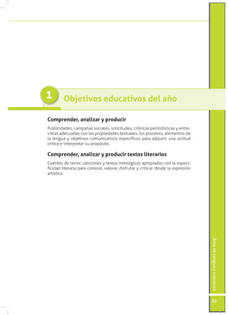 1        Objetivos educativos del año

Comprender, analizar y producir
Publicidades, campañas sociales, solicitudes, cróni...