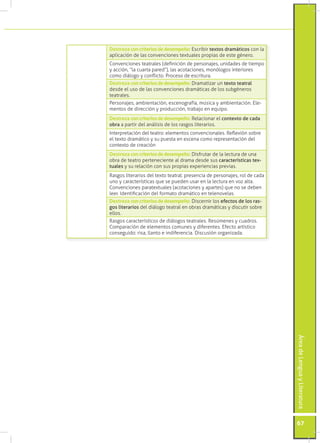 Destreza con criterios de desempeño: Escribir textos dramáticos con la
aplicación de las convenciones textuales propias de...