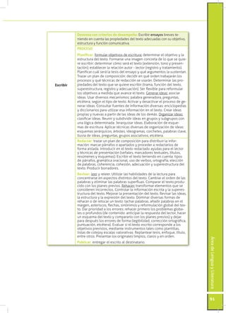 Destreza con criterios de desempeño: Escribir ensayos breves te-
           niendo en cuenta las propiedades del texto ade...