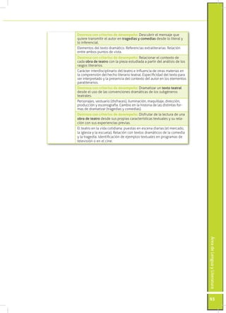 Destreza con criterios de desempeño: Descubrir el mensaje que
quiere transmitir el autor en tragedias y comedias desde lo ...