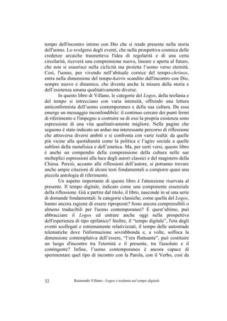R. VILLANO - Logos e teofania nel tempo digitale - LIBRO 2^ ed.; Cap. Fede e scienza