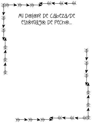 Mi dolor de cabeza/de
estómago, de pecho…

 