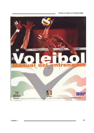 MANUAL PARA EL ENTRENADOR 
Voleibol 1 4 
1 
Á 
rea teórico práctica  