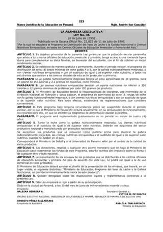 219 
Marco Jurídico de la Educación en Panamá Mgtr. Andrés Sue González 
9. La Región Escolar de Panamá Este comprende las circunscripciones territoriales de los distritos 
de Chepo, Chimán, Balboa, Taboga y la comarca Kuna de Madungandí. 
10. La Región Escolar de Panamá Oeste comprende las circunscripciones territoriales de los 
distritos de Arraiján, La Chorrera, Capira, Chame y San Carlos. 
11. La Región Escolar de San Miguelito comprende las circunscripciones territoriales del distrito 
San Miguelito y los corregimientos de Las Cumbres y Chilibre. 
12. La Región Escolar de Veraguas comprende la circunscripción territorial de la provincia de 
Veraguas. 
13. La Región Escolar de Kuna Yala comprende la circunscripción territorial de la comarcas de 
Kuna Yala. 
14. La Región Escolar de Ngöbe Buglé comprende la circunscripción territorial de la Comarca 
Ngöbe-Buglé. 
15. La Región Escolar de Emberá Wounaan comprende la circunscripción territorial de la Comarca 
Emberá.448 
Artículo 3. Se determinan los circuitos escolares en las Regiones Escolares del país, de la siguiente 
manera: 
1. La Región Escolar de Bocas del Toro se divide en tres (3) circuitos escolares, así: 
a) Circuito Escolar 1. Comprende la circunscripción territorial del distrito de Changuinola. 
b) Circuito Escolar 2. Comprende la circunscripción territorial del distrito de Bocas del Toro. 
c) Circuito Escolar 3. Comprende la circunscripción territorial del distrito de Chiriquí Grande. 
2. La Región Escolar de Coclé se divide en tres (3) circuitos escolares, así: 
a) Circuito Escolar 1. Comprende las circunscripciones territoriales de los distritos de La Pintada 
y Olá. 
b) Circuito Escolar 2. Comprende las circunscripciones territoriales de los distritos de Aguadulce 
y Natá. 
c) Circuito Escolar 3. Comprende las circunscripciones territoriales de los distritos de Antón y 
Penonomé. 
3. La Región Escolar de Colón se divide en tres (3) circuitos escolares, así: 
a) Circuito Escolar 1. Comprende las circunscripciones territoriales de los distritos de Donoso y 
Chagres. 
b) Circuito Escolar 2. Comprende las circunscripciones territoriales de los distritos de Portobelo y 
Santa Isabel. 
c) Circuito Escolar 3. Comprende la circunscripción territorial del distrito de Colón. 
4. La Región Escolar de Chiriquí se divide en cinco (5) circuitos escolares, así: 
a) Circuito Escolar 1. Comprende la circunscripción territorial del distrito de Barú. 
b) Circuito Escolar 2. Comprende las circunscripciones territoriales de los distritos de 
Renacimiento, Bugaba y Boquerón. 
c) Circuito Escolar 3. Comprende las circunscripciones territoriales de los distritos de David y 
Alanje. 
d) Circuito Escolar 4. Comprende las circunscripciones territoriales de los distritos de Dolega, 
Gualaca y Boquete. 
e) Circuito Escolar 5. Comprende las circunscripciones territoriales de los distritos de San 
Lorenzo, San Félix, Remedios y Tolé. 
5. La Región Escolar de Darién se divide en dos (2) circuitos escolares, así: 
a) Circuito Escolar 1. Comprende la circunscripción territorial del distrito de Chepigana. 
b) Circuito Escolar 2. Comprende las circunscripciones territoriales del distrito de Pinogana y de 
la comarca Kuna de Wargandí. 
448 Modificado por Artículo 2 del Decreto Ejecutivo Nº 323 de 18 de octubre de 2007, Gaceta Oficial No. 25,924/ noviembre/ 2007. 
Nota: El cual modificaba el Artículo 2 del Decreto Ejecutivo Nº 141 de 4 de sep. de 1997, Gaceta Oficial No. 23,374/ sep. / 1997. 
 