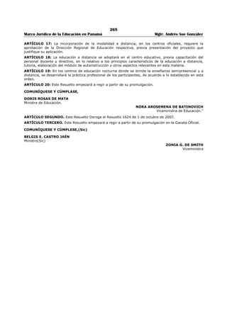 Libro marco juridico de panamà