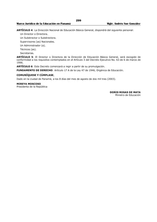 Libro marco juridico de panamà