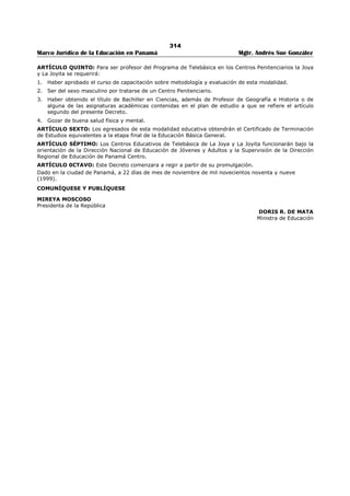 Libro marco juridico de panamà