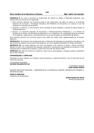 Libro marco juridico de panamà