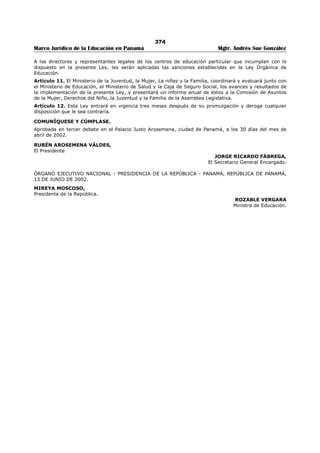 Libro marco juridico de panamà