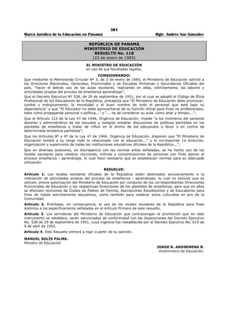 Libro marco juridico de panamà