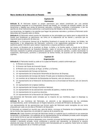 Libro marco juridico de panamà