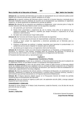 Libro marco juridico de panamà