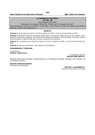 Libro marco juridico de panamà