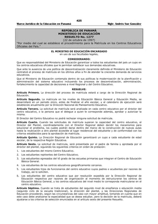 Libro marco juridico de panamà