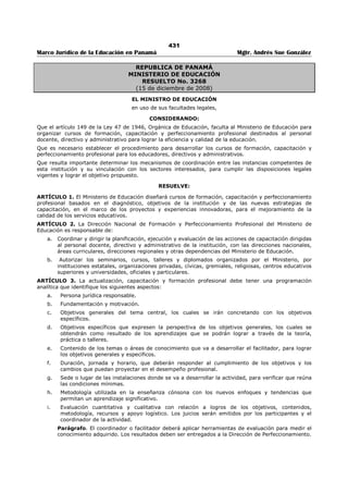 Libro marco juridico de panamà