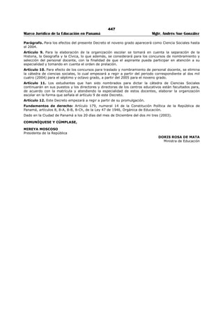 Libro marco juridico de panamà