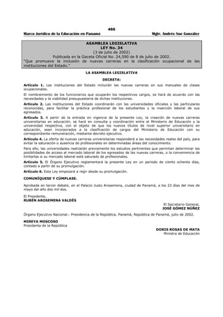 Libro marco juridico de panamà