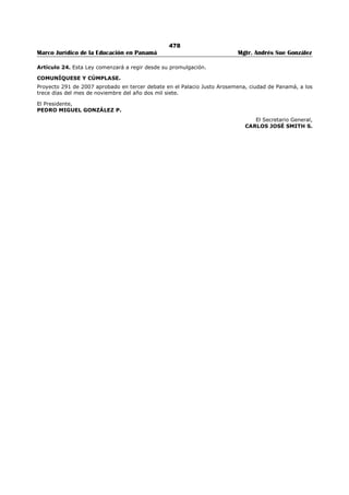 Libro marco juridico de panamà