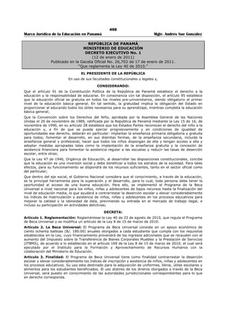 Libro marco juridico de panamà