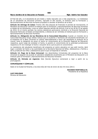 Libro marco juridico de panamà