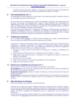 Libro matematicas financieras para toma de decisiones empresariales | PDF